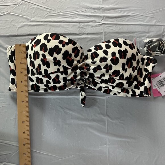 NWT Kate Spade New York Leopard Print Bandeau Bikini Top With Optional Straps XL - Picture 6 of 11